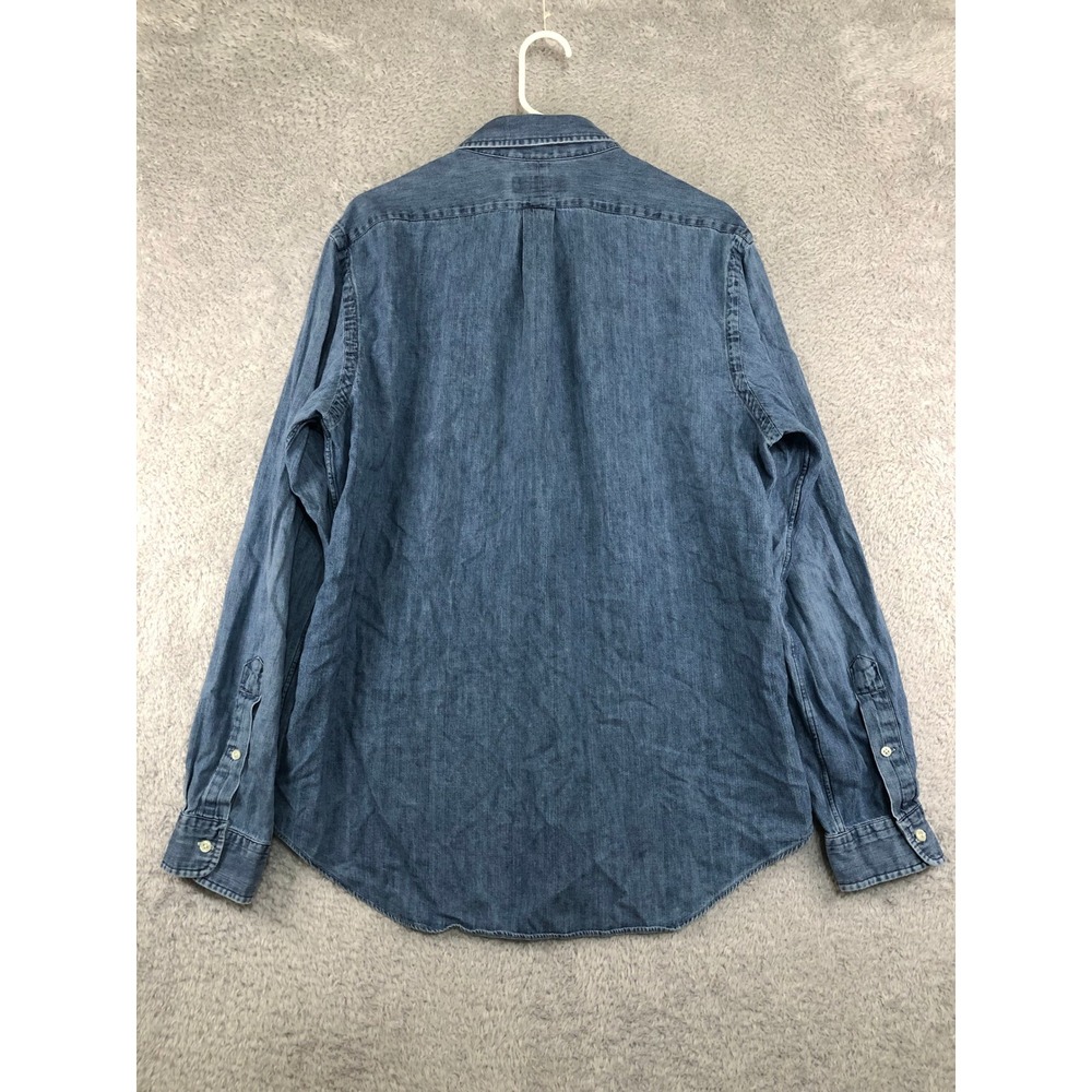Ralph Lauren Shirt Men Size L Blue Denim Button Down - Picture 2 of 9
